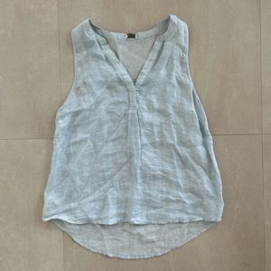 Joie Linen Blue Tank Blouse M